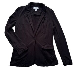 Magaschoni Sweater Jacket Womens Medium Black Knit Blazer‎ Cardigan Pockets